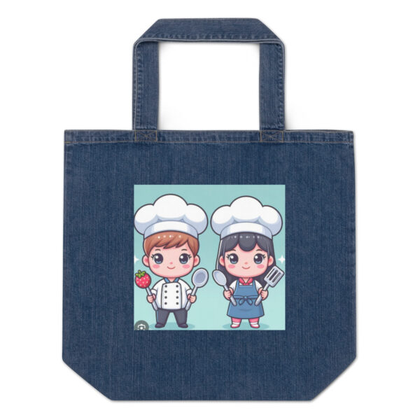 Organic denim tote bag