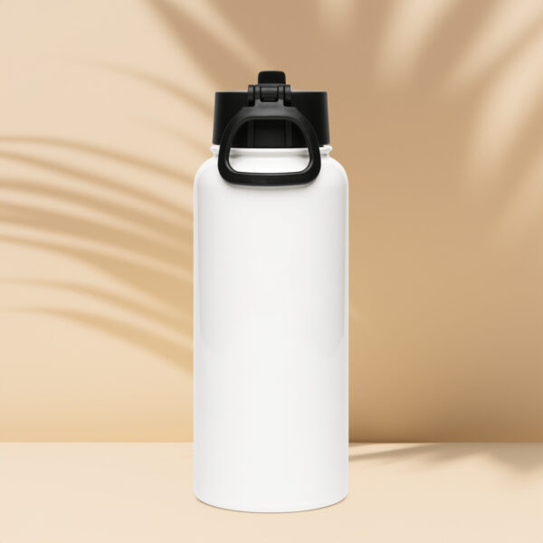 Stainless steel water bottle with a straw lid