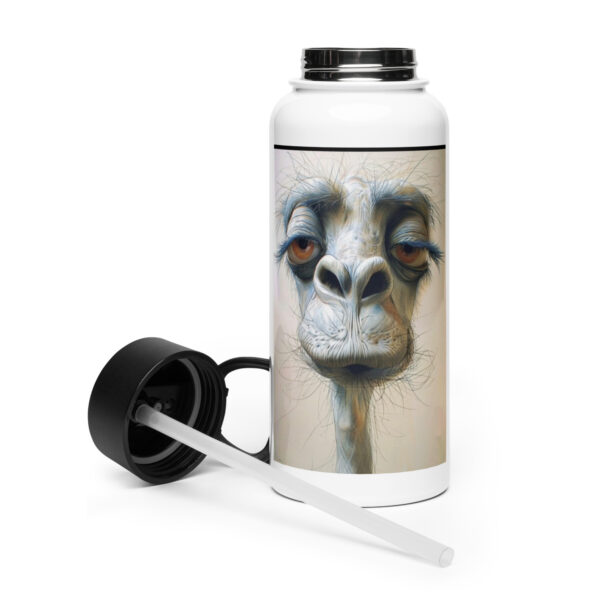 Stainless steel water bottle with a straw lid - Image 2